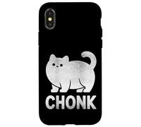 Chonk Cat Funny Meme Design for Fat Cat Lovers White Print Case for iPhone X/XS
