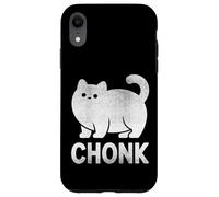 Chonk Cat Funny Meme Design for Fat Cat Lovers White Print Case for iPhone XR