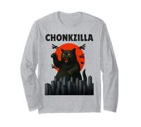 Chonk Oh Lawd, He Comin' ChonkZilla Funny Cat Meme Long Sleeve T-Shirt