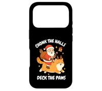 Chonk The Halls Deck The Paws Xmas Santa Riding Cat Case for iPhone 17 Pro