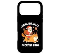 Chonk The Halls Deck The Paws Xmas Santa Riding Cat Case for iPhone 17 Pro Max