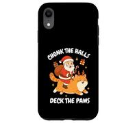 Chonk The Halls Deck The Paws Xmas Santa Riding Cat Case for iPhone XR