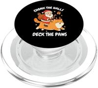 Chonk The Halls Deck The Paws Xmas Santa Riding Cat PopSockets PopGrip for MagSafe