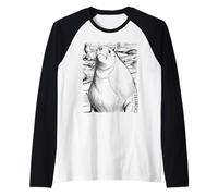 Chonkers The Massive 2000-Pound Sea Lion Ink Sketch Raglan Baseball Tee