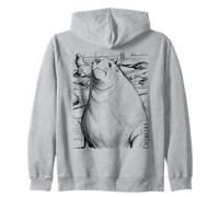 Chonkers The Massive 2000-Pound Sea Lion Ink Sketch Zip Hoodie
