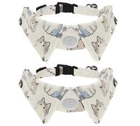 Chonky Blue Check Cats Pet Bow Tie Collar, Adjustable Soft Waterproof Collar for Cats & Dogs