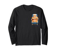 Chonky Cat Airplane Seat Funny Meme Humor Fat Grumpy Pocket Long Sleeve T-Shirt