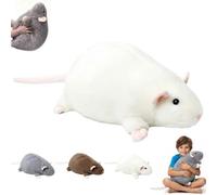 Chonky Rat Plush 2026 New - Jumbo Realistic Fat Rat Plush Toy, Oversized Soft Stuffed Animal, Cute Rat Pillow for Birthday Gifts & Home Decor (White, 55cm)