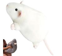 Chonky Rat Plush, Soft Chubby Rat Cushion for Sofa and Bed, Cozy Huggable Plush Pillow for Home Decor, Relaxation and Gift Giving (White, 90cm/35.4in)