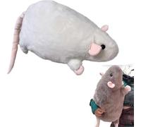 Chonky Rat Plushie,Large Fat Rat Stuffed Animal, Soft Chubby Mouse Pillow for Adults, Cute Round Hugging Cushion for Bed Sofa Office Decor, Cozy Gift for Friends (White 50cm)