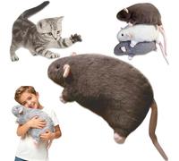 Chonky Rat Plushie, Soft Chubby Rat Stuffed Animal, Huggable Round Plush Cushion, Cozy Huggable Animal Pillow for Home & Office (Brown, 50cm / 19.7in)