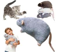 Chonky Rat Plushie, Soft Chubby Rat Stuffed Animal, Huggable Round Plush Cushion, Cozy Huggable Animal Pillow for Home & Office (Gray, 50cm / 19.7in)