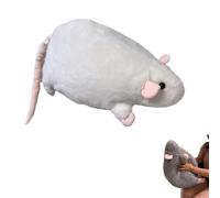 Chonky Rat Plushie - Soft Stuffed Fat Rat Toy, Cute Chubby Mouse Plush for Kids & Adults, Cozy Huggable Animal Pillow, for Home & Office Décor (No Sound) (White 90cm)