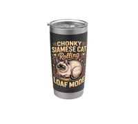 Chonky Siamese Cat Rolling Loaf Mode Stainless Steel Insulated Tumbler