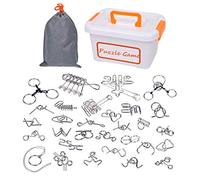 Chonor Mini Brain Teasers Metal Wire Puzzle Set IQ Test Mind Game Logic Educational Intelligence Toy for Adults and Kids (30 PCS)