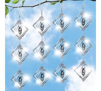CHONOVO Bird Deterrents for Outside, 12 Discs 4 Set Reflective Wolf Wind Spinners, 3D Bird Scare Devices to Keep Woodpecker Pigeon Away, Outdoor Hanging Bird Reflectors for Patio, Roof, Garden, Yard