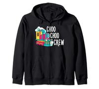 Choo Choo Crew Railway Train Birthday Zip Hoodie