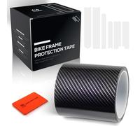 Chooee Carbon Fiber Pattern Bike Frame Protection Tape,Black Bicycle Frame Protector 3m(4"x118") for Top/Down Tube/Chains,Bicycle Protective Film Stickers anti-scratch for ebike/MTB/Road Bike