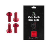 Chooee Water Bottle Cage Bolts M5 x 12mm,4pcs Water Bottle Holder Screws for MTB,Mountain Bike,Road Bicycle Black Red