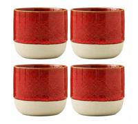 chooguang Ceramic Tea Cups Japanese Style Ceramic Tea Set, Tea Cup, Herbal Tea Coffee Cup, Yerba Mate Ceramic Mate Cup Sets of 4Red