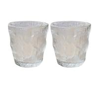 CHOOLD 2 Pcs Glacier Glass Tumbler Cup,Water Glasses,Glass Drinkware for Coffee, Juice, Beer, 8 Oz
