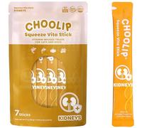 Choolip Squeeze Vita Stick Lickable Cat and Dog Treats, 7-Count Kidney Support, Tuna and Pollack with Cranberry, CoQ10 and Omega-3, Grain-Free, Vet-Formulated