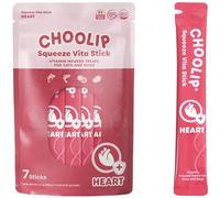 Choolip Squeeze Vita Stick Treats for Dogs and Cats, 7 Heart Shaped Bars with Essential Multivitamins