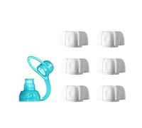 ChooMee Replacement Caps for Reusable Food Pouches | Includes SoftSip Silicone Flow Control Pouch Top | 6 White Caps + 1 Aqua SoftSip