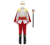 Choomomo Boys Royal Prince Costume for Toddler Kids Medieval King Cosplay Party Halloween Deluxe Outfits White 2-3 Years