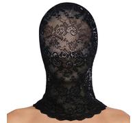 Choomomo Lace Masquerade Full Face Veil Mask Gothic Hollow Out See Through Hood Head Cover Party Eyemask For Men Black One Size
