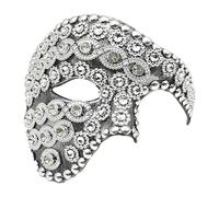 Choomomo Masquerade Mask Half-face Mardi Gras Decorations Venetian Masks For Costume Party Mardi Gras Ball Silver One Size