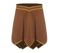 Choomomo Men Adult Roman Gladiator Halloween Outfits Medieval Viking Costume Kilt Medieval Armor Skirt Brown M