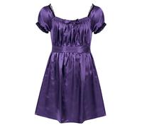 Choomomo Men's Satin Frilly Girly Costumes Sissy Dress Cross Dresser Lingerie Pajamas Nightwear 2# Purple L