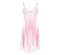 Choomomo Men's Satin Frilly Girly Costumes Sissy Dress Cross Dresser Lingerie Pajamas Nightwear 8# Pink 3XL