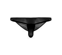 Choomomo Men's See Through Thong Sissy G-String Underwear Elephant Nose Pouch Briefs Sexy Lingerie Black XXL