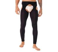 Choomomo Men's Sheer Seamless Cutout Tights Leggings Compression Workout Pants Suspender Stockings Black One Size