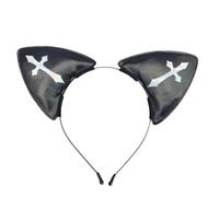 Choomomo Punk Cat Ears Shape Headband Cute Hair Hoop Cosplay Live Broadcast Party Headpiece Cross One Size