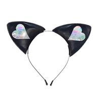 Choomomo Punk Cat Ears Shape Headband Cute Hair Hoop Cosplay Live Broadcast Party Headpiece Heart One Size