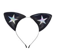 Choomomo Punk Cat Ears Shape Headband Cute Hair Hoop Cosplay Live Broadcast Party Headpiece Star One Size