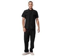 Choomomo Unisex Security Guards Uniforms Quick Drying 2Pc Apparel Suit Elastic Drillmaster Training Set Black Short Sleeve 195