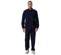 Choomomo Unisex Security Guards Uniforms Quick Drying 2Pc Apparel Suit Elastic Drillmaster Training Set Navy Blue Long Sleeve 175