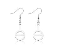 CHOORO Agender Earrings Non-binary Gender Androgyne Androgyny Sign Genderqueer Charm Pendant Earrings, Stainless Steel, No Gemstone