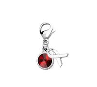 CHOORO AIDS HIV Awareness Jewelry Red Awareness Ribbon Clip On Charm Zipper Pull, alloy, No Gemstone