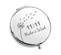 CHOORO Dandelion Wishing Pocket Mirror Gift 11:11 Make a Wish Compact Mirror Spiritual Gift for Wish Lover (Make a Wish-M)