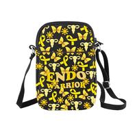 CHOORO Endo Warrior Crossbody Bag Endometriosis Awareness Gift Chronic Illness Gift Yellow Ribbon Shoulder Bag, Endo Warrior B
