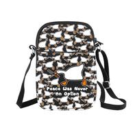 CHOORO Funny Peace Was Never An Option Goose Meme Crossbody Bag Goose Lover Gift Goose Game Lover Gift, Option Black B