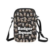 CHOORO Honey Badger Humor Animal Lover Gifts Badger Squad Crossbody Bag Wild Animals Gift Zoo Zookeeper Shoulder Bag, Badger Squad B