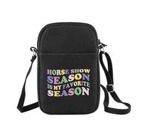 CHOORO Horseback Rider Gift Horse Show Season Is My Favorite Season Crossbody Bag Horse Show Sling Bag Equestrian Gift, Horse Show B