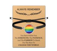 CHOORO LGBT Adjustable Bracelet Rainbow Gay & Lesbian Pride Bracelet Gay Pride Month Jewelry, 2.5, Nickel, alloy