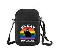 CHOORO LGBT Pride Rainbow Flag Gifts Be Gay Do Crime Cat Crossbody Bag LGBTQ Gift Gay Cat Shoulder Bag, Be Gay Cat B